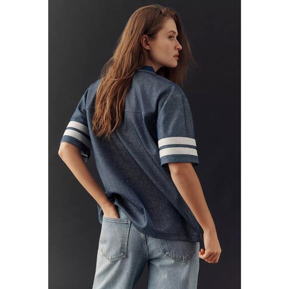 nwt ANTHROPOLOGIE x CHICAGO CUBS Wild Collective sz XL MLB collab sparkle top - Picture 4 of 5